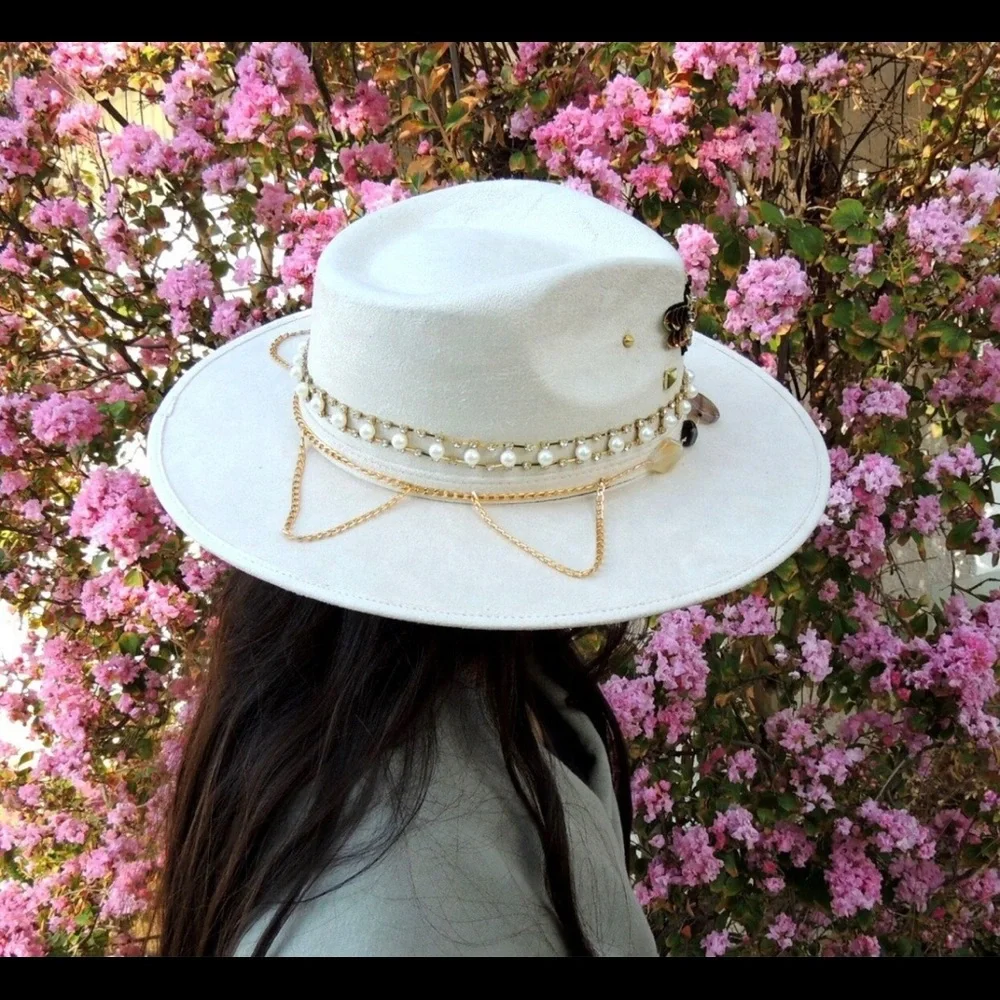 Handmade wide brim hat made in Mexico hand painted - Picture 2 of 15